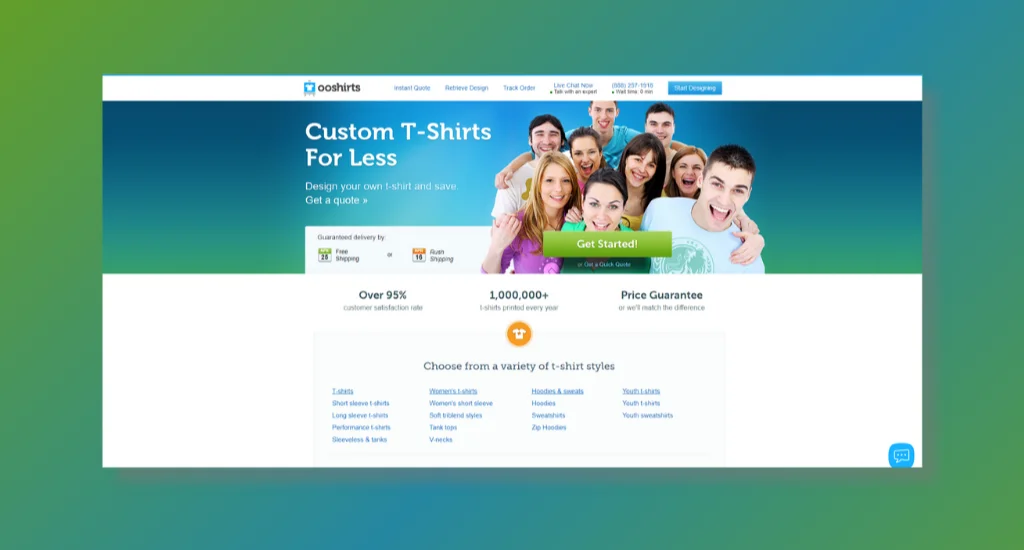 ooshirts homepage