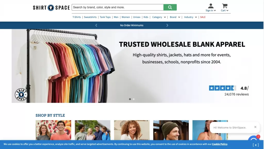 shirtspace homepage