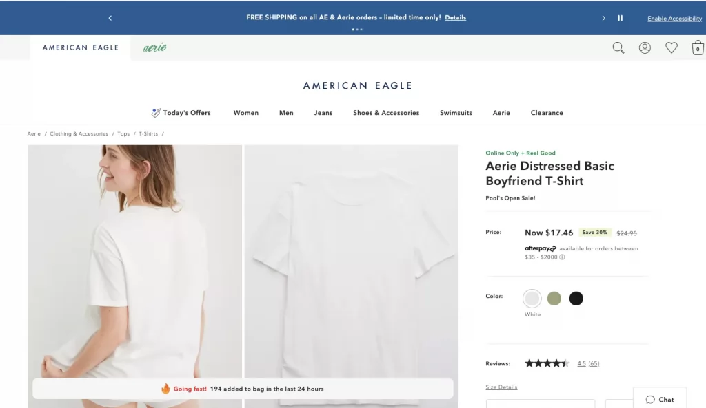 american eagle white tshirt