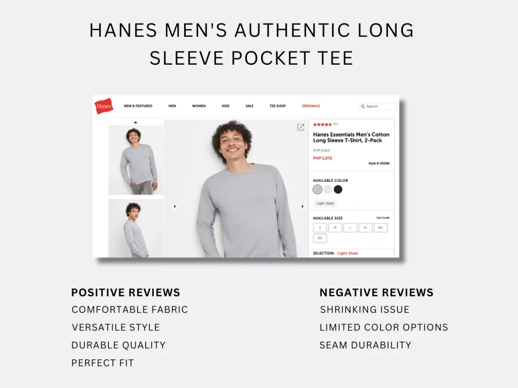 hanes long sleeve tshirt