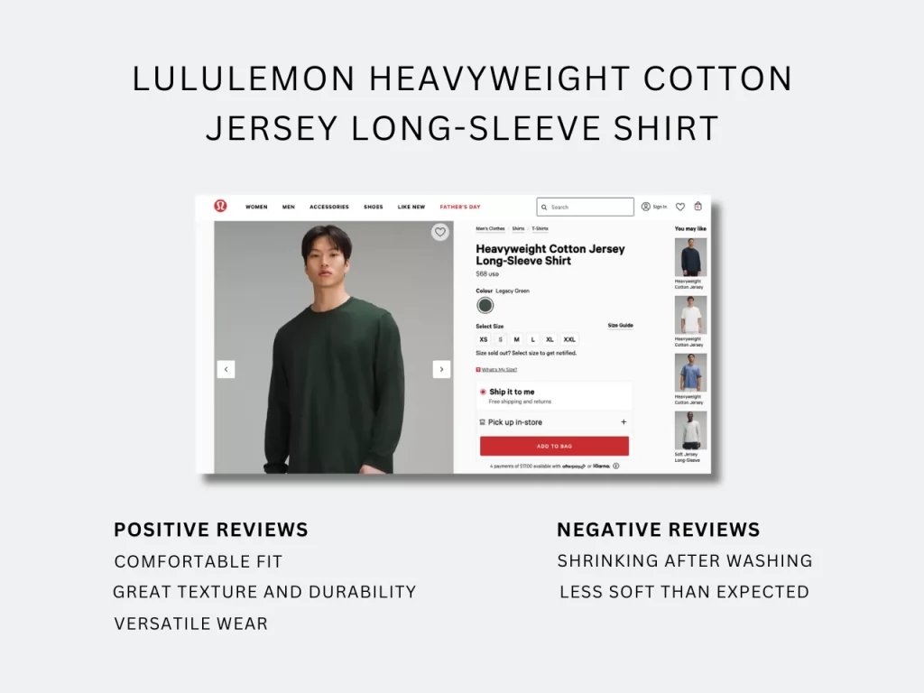 lululemon heavyweight long sleeve