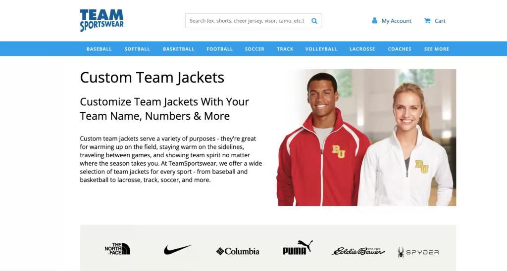 team sportswear homepage