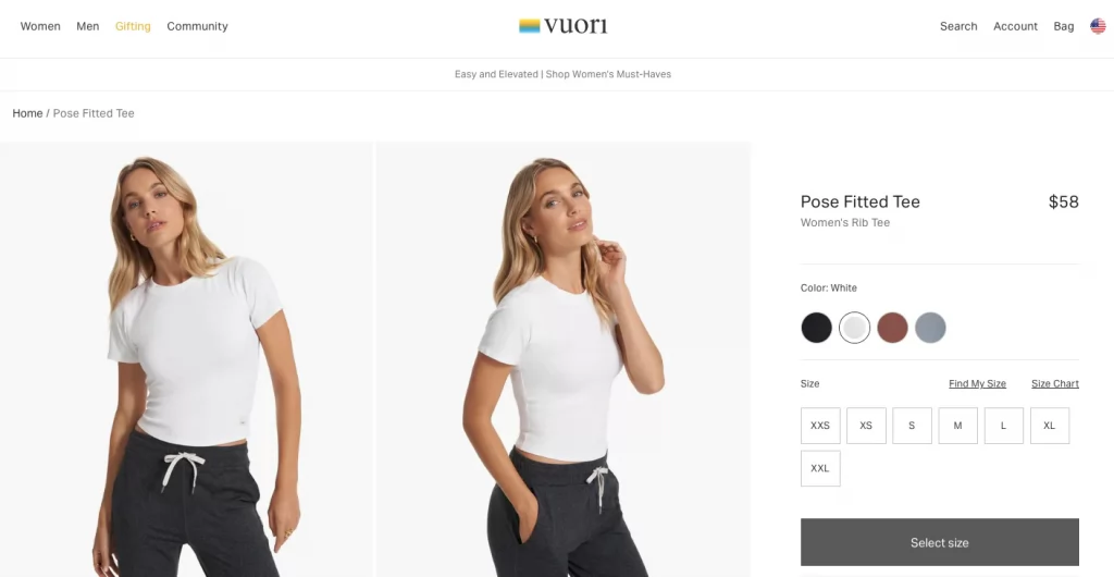 vuori white tshirt