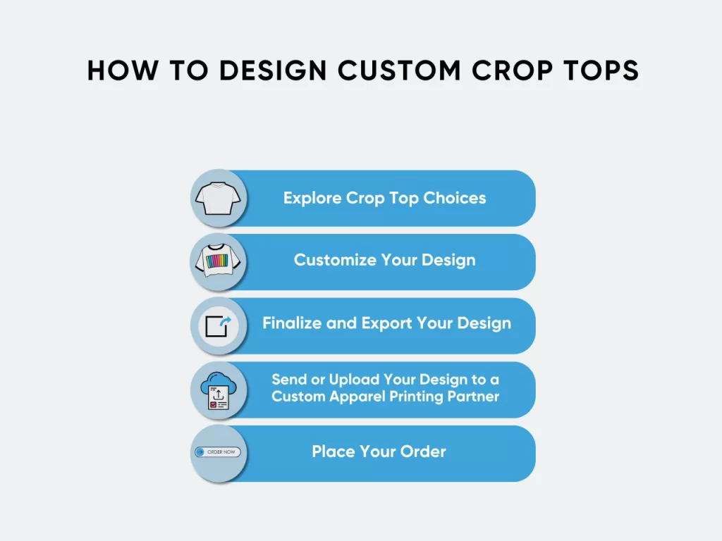 how to design custom crop tops heading page