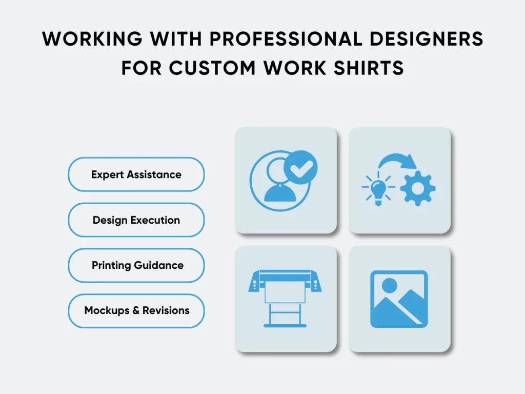 working with profession designers for custom work shirts homepage