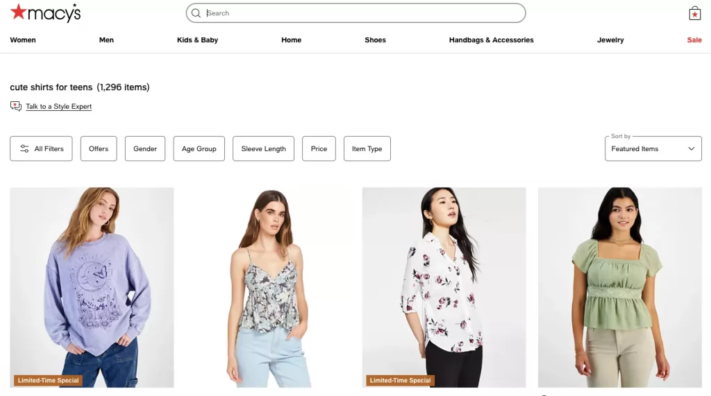 Macys_product homepage