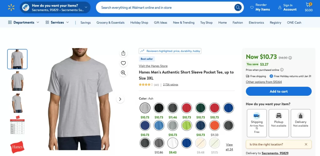 Walmart_product homepage