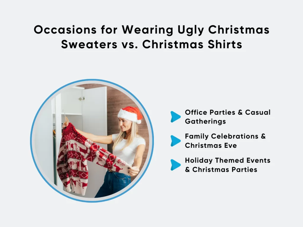 Occasions for Wearing Ugly Christmas Sweaters vs. Christmas Shirts homepage